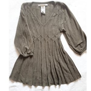 Max Studio Cotton Blend Knit Empire Waist Top